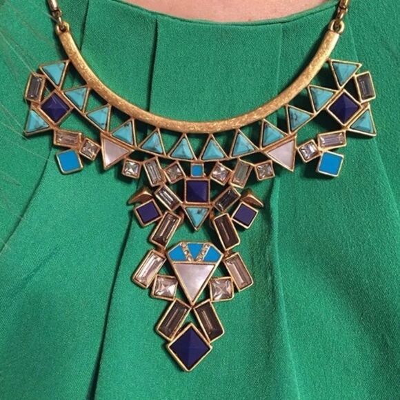 stella & dot ~ mosaic stone tile necklace retired ~ matching items separate - Picture 4 of 8